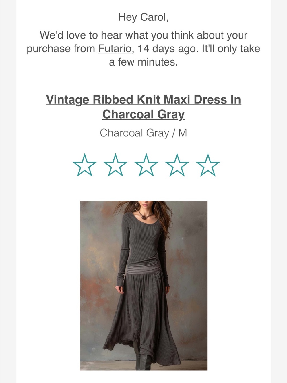 Ribbed Maxi Dress - Charcoal Gray